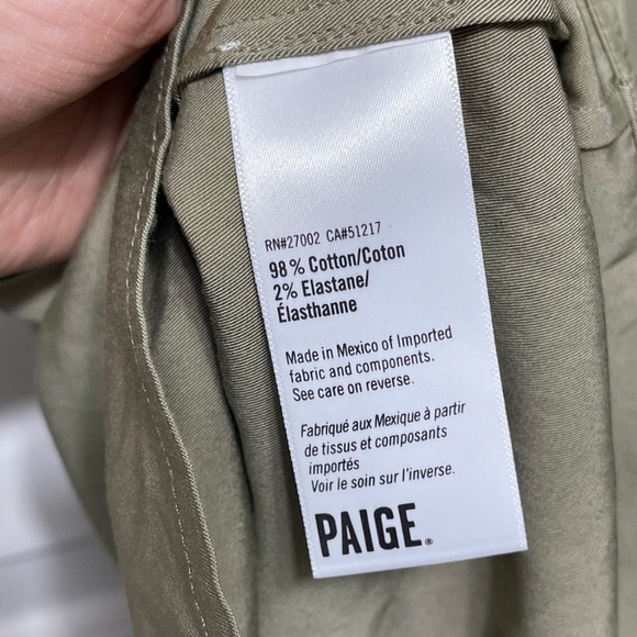 PAIGE Olive Green Utility Belted Mini Shirt Dress Cotton Twill Long Sleeve S - Picture 9 of 13